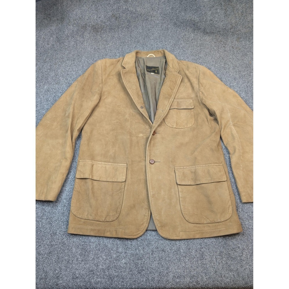 Vintage‎ Breier Amsterdam Suede Leather Sport Coat Blazer Mens 43 Tan
